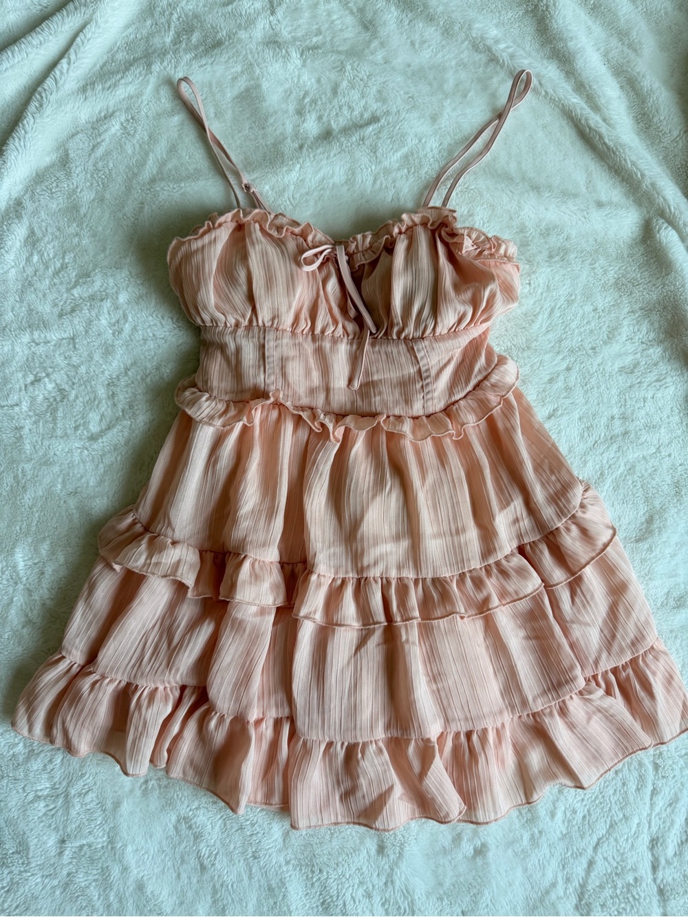 wild fable Blush Pink Ruffled Tiered Sundress
